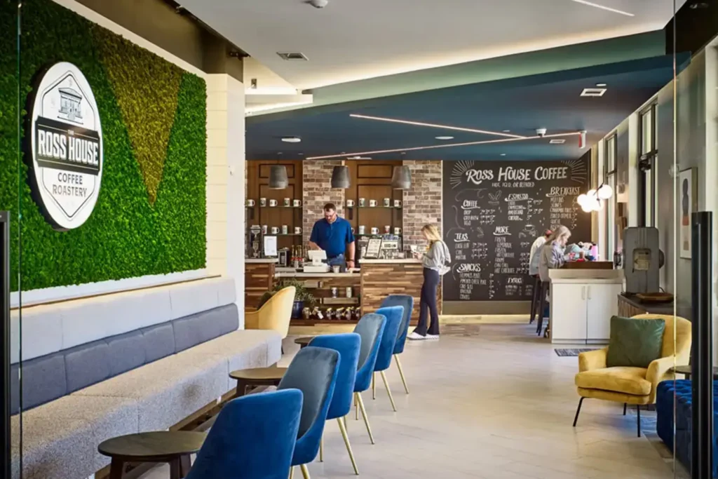 Ross House Coffee shop near 320 West Mag apartments close to Auburn University.